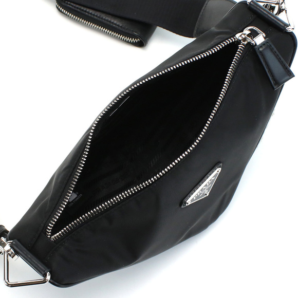 Prada Diagonal Shoulder Bag Triangle Logo Nero Black - Picture 3 of 6
